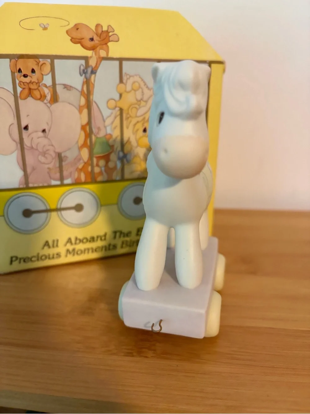 Vintage Precious Moments Birthday Train Series White Pony Being 9 Is Just Divine